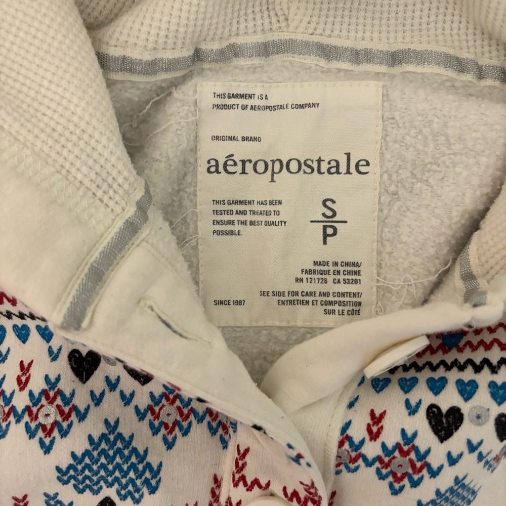 rare Y2K aeropostale fair isle hoodie​ - Picture 4 of 4